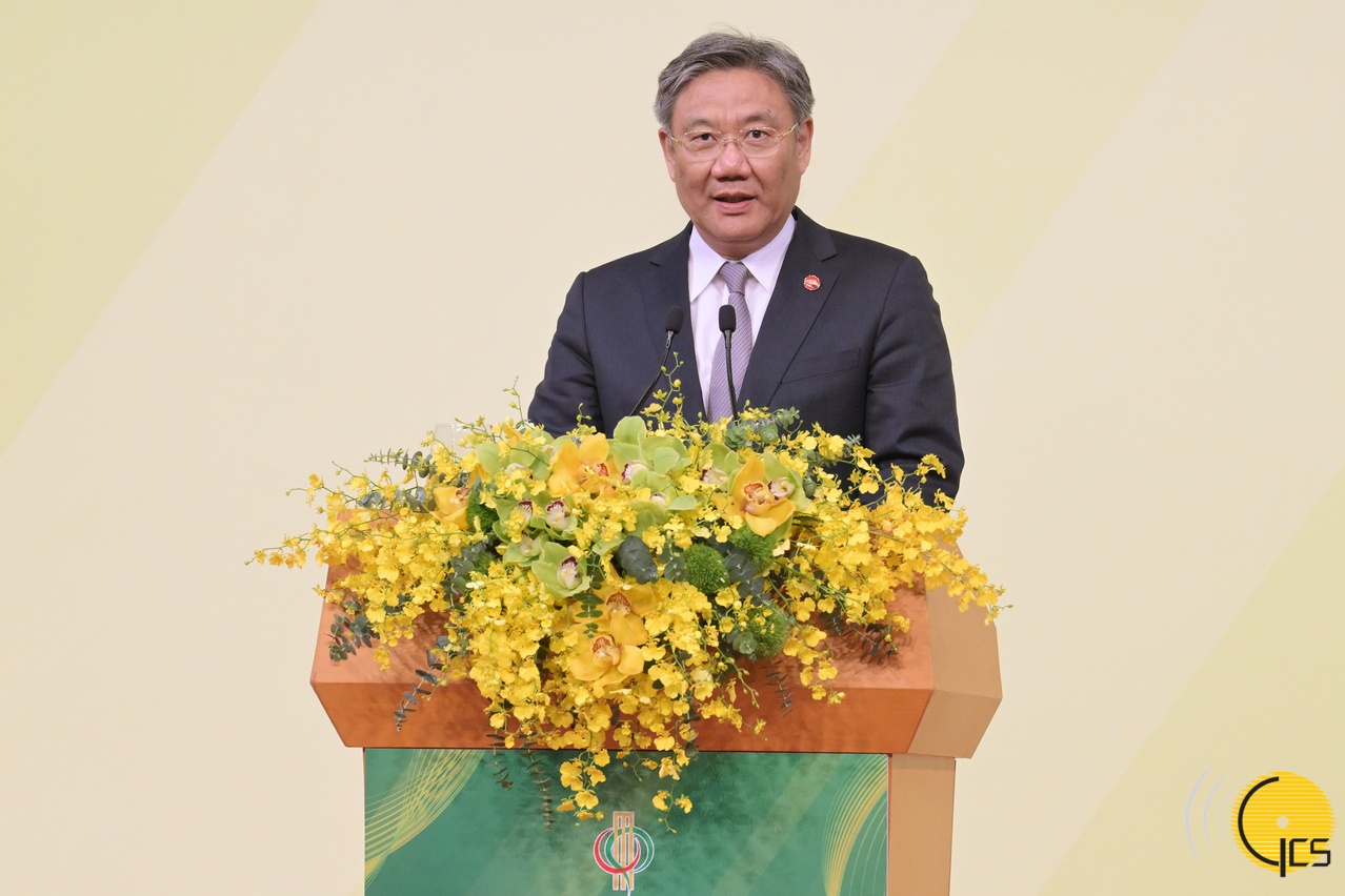 國家商務部部長王文濤在歡迎晚宴上致辭。
